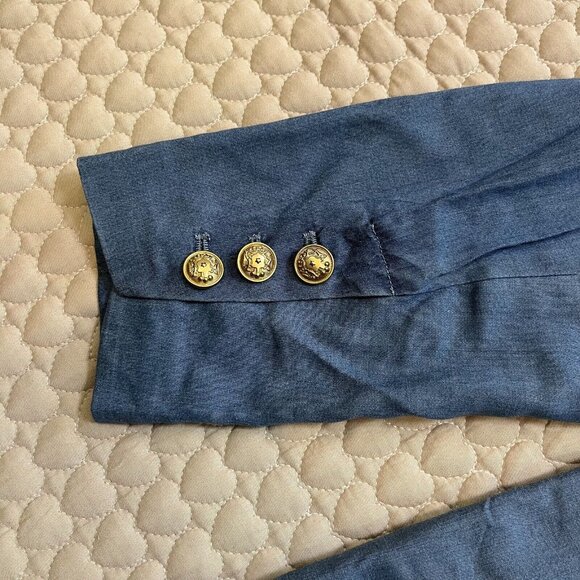 NWOT Rue De Femme Womens Blue Jacket Meduim Lightweight Work Casual Sz L - Picture 10 of 12